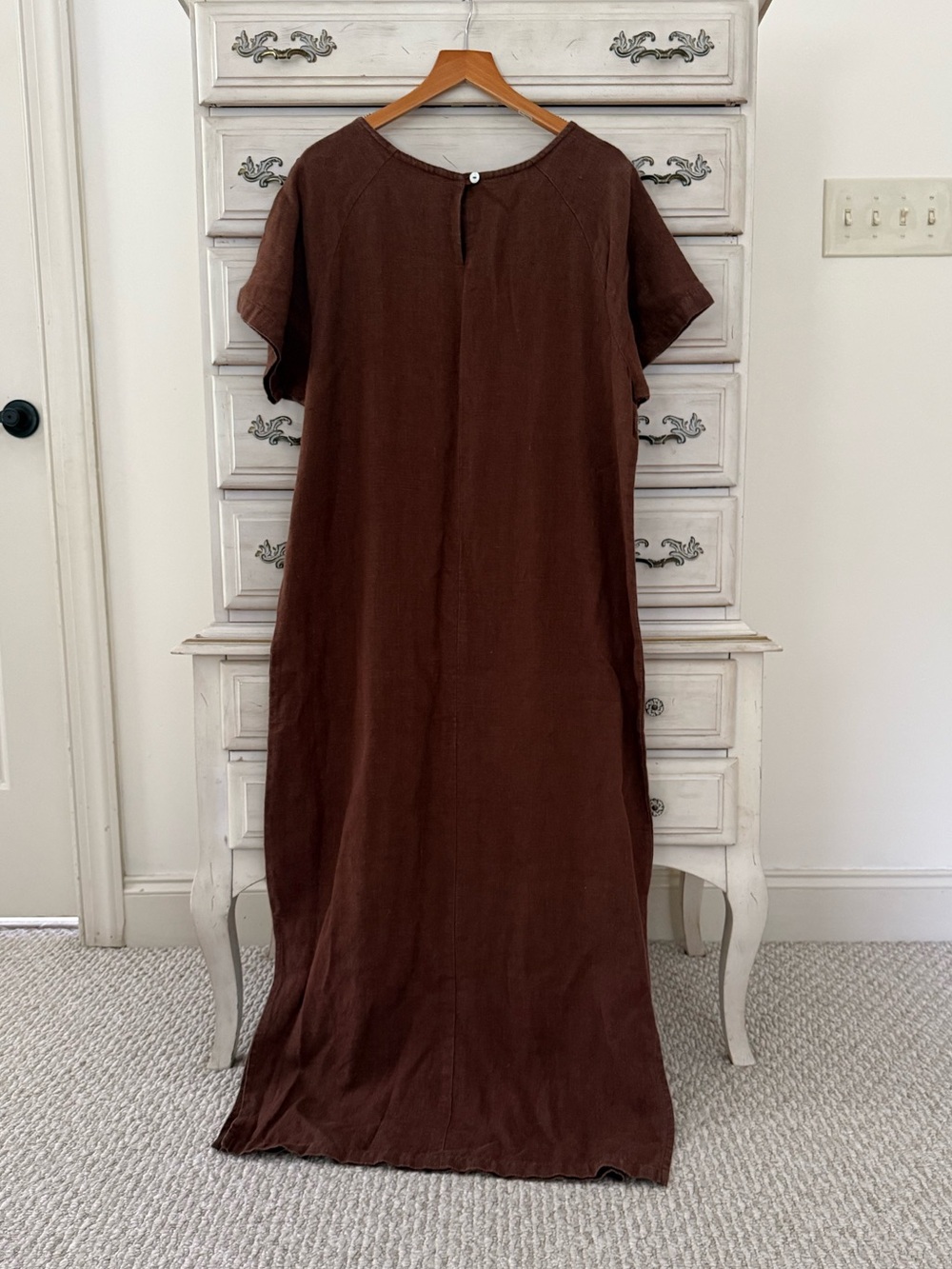 Positive Influence Brown Linen Lagenlook Pocketed Maxi Dress - Picture 2 of 3